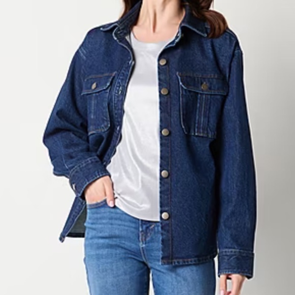 a.n.a Womens Denim Midweight Shirt Jacket